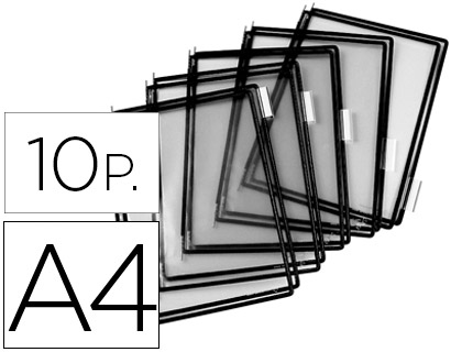 10 fundas para portacatálogo Tarifold A4 color negro